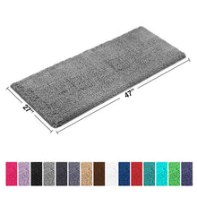 Load image into Gallery viewer, Rectangle Microfiber Bathroom Rug, 27x47 inch, Light Grey
