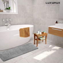 Load image into Gallery viewer, Rectangle Microfiber Bathroom Rug, 27x47 inch, Light Grey

