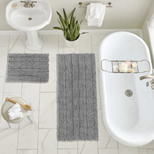 Load image into Gallery viewer, 2 Piece Rectangular Bath Rug Set, 15x23 + 27x47 inch, Light Grey
