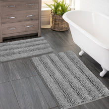 Load image into Gallery viewer, 2 Piece Rectangular Bath Rug Set, 15x23 + 20x30  inch, Light Grey
