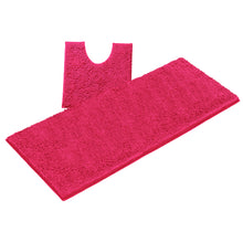 Load image into Gallery viewer, Luxury Microfiber 2-Piece Toilet &amp; Bath Mat Set, XL, Hot Pink
