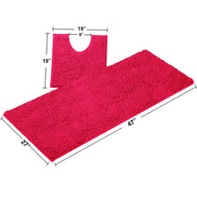 Load image into Gallery viewer, Luxury Microfiber 2-Piece Toilet &amp; Bath Mat Set, XL, Hot Pink
