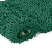 Load image into Gallery viewer, 2 Piece Bath Rug + Square Cutout Toilet Mat Set, Kelly Green
