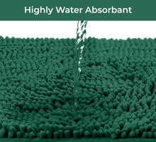Load image into Gallery viewer, 2 Piece Bath Rug + Square Cutout Toilet Mat Set, Kelly Green

