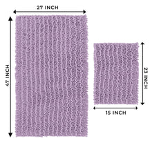 Load image into Gallery viewer, Rectangular 2 Piece Bath Rug Set, 15x23 + 27x47 inch, Lavender
