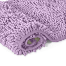 Load image into Gallery viewer, 2 Piece Bath Rug + Square Cutout Toilet Mat Set, Lavender
