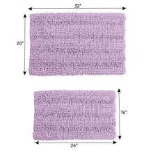 Load image into Gallery viewer, 2 Piece Rectangular Bath Rug Set, 15x23 + 20x30  inch, Lavender

