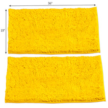Load image into Gallery viewer, Microfiber Rectangular Rugs, 23x36 Inch 2 Pack Set, Lemon
