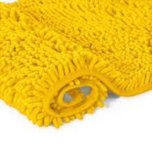 Load image into Gallery viewer, 2 Piece Bath Rug + Square Cutout Toilet Mat Set, Lemon Yellow
