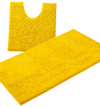 Load image into Gallery viewer, Bathroom Rugs Luxury Chenille 2-Piece Bath Mat Set, Large, Lemon
