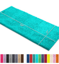 Load image into Gallery viewer, Runner Microfiber Bathroom Rug, 21x59 inch, Light Blue
