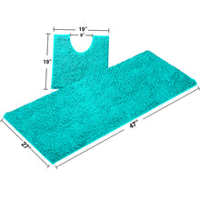 Load image into Gallery viewer, Luxury Microfiber 2-Piece Toilet &amp; Bath Mat Set, XL, Light blue

