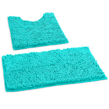 Load image into Gallery viewer, Luxury Chenille Bathroom Rugs 2-Piece Bath Mat Set, Small, Light Blue
