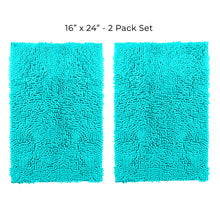Load image into Gallery viewer, Microfiber Rectangular Mat Mini Set, 16x24 Inch 2 Pack Set, Light Blue
