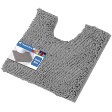 Load image into Gallery viewer, LuxUrux U-Shaped Toilet Rug – Washable Plush Chenille Bathroom Mat, Soft Absorbent Microfiber Bath Rug for Toilet Base, Non-Slip 20x20 Inch, Light Grey
