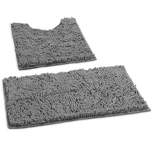 Load image into Gallery viewer, Luxury Chenille Bathroom Rugs 2-Piece Bath Mat Set, Small, Light Grey

