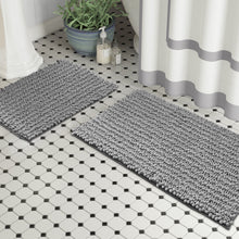 Load image into Gallery viewer, Rectangular 2 Piece Bath Rug Set | 20x30 + 15x23 inch | Light Grey
