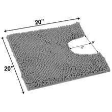 Load image into Gallery viewer, LuxUrux U-Shaped Toilet Rug – Washable Plush Chenille Bathroom Mat, Soft Absorbent Microfiber Bath Rug for Toilet Base, Non-Slip 20x20 Inch, Light Grey
