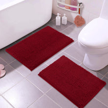 Load image into Gallery viewer, Microfiber Rectangular Mat Mini Set, 16x24 Inch 2 Pack Set, Maroon-red
