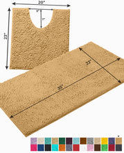 Load image into Gallery viewer, Bathroom Rugs Luxury Chenille 2-Piece Bath Mat Set, Large, Marzipan
