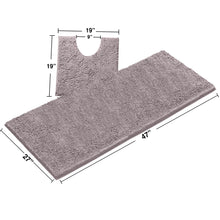 Load image into Gallery viewer, Luxury Microfiber 2-Piece Toilet &amp; Bath Mat Set, XL, Mauve
