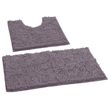 Load image into Gallery viewer, LuxUrux Bathroom Rugs Luxury Chenille 2-Piece Bath Mat Set, Mauve
