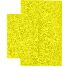 Load image into Gallery viewer, Microfiber 2-Piece Rectangular Mats Set, 20x30 &amp; 15x23 Inch, Lemon
