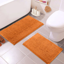 Load image into Gallery viewer, Microfiber 2-Piece Rectangular Mats Set, 20x30 &amp; 15x23 Inch, Mustard
