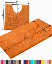 Load image into Gallery viewer, Bathroom Rugs Luxury Chenille 2-Piece Bath Mat Set, Large, Orange

