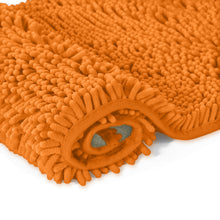 Load image into Gallery viewer, 2 Piece Bath Rug + Square Cutout Toilet Mat Set, Orange
