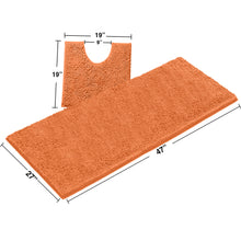 Load image into Gallery viewer, Luxury Microfiber 2-Piece Toilet &amp; Bath Mat Set, XL, Orange
