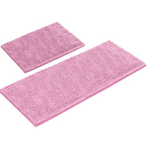 Load image into Gallery viewer, Chenille Microfiber 2-Piece Rectangular Mats Set, XL, Pink
