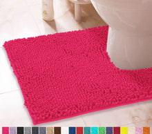 Load image into Gallery viewer, U-Shaped Toilet Bathroom Rug, 20x23, Hot Pink
