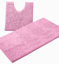 Load image into Gallery viewer, Bathroom Rugs Luxury Chenille 2-Piece Bath Mat Set, Large, Pink
