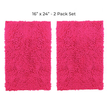 Load image into Gallery viewer, Microfiber Rectangular Mat Mini Set, 16x24 Inch 2 Pack Set, Hot Pink
