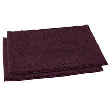Load image into Gallery viewer, Microfiber Rectangular Rugs, 23x36 Inch 2 Pack Set, Plum
