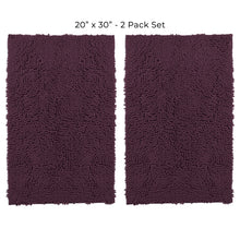 Load image into Gallery viewer, Microfiber Rectangular Mats, 20x30 Inch 2 Pack Set, Plum

