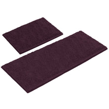 Load image into Gallery viewer, Chenille Microfiber 2-Piece Rectangular Mats Set, XL, Plum
