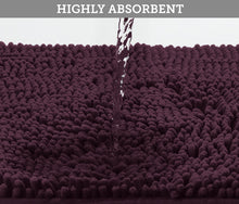 Load image into Gallery viewer, Microfiber Bathroom Rectangle Rug, 20x30 Inch, Plum
