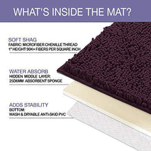 Load image into Gallery viewer, Luxury Chenille Bathroom Rugs 2-Piece Bath Mat Set, Small, Plum
