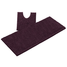 Load image into Gallery viewer, Luxury Microfiber 2-Piece Toilet &amp; Bath Mat Set, XL, Plum
