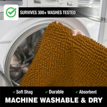 Load image into Gallery viewer, 2 Piece Bath Rug + Square Cutout Toilet Mat Set, Pumpkin

