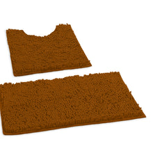 Load image into Gallery viewer, Luxury Chenille Bathroom Rugs 2-Piece Bath Mat Set, Small, Pumpkin
