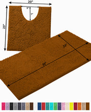 Load image into Gallery viewer, Bathroom Rugs Luxury Chenille 2-Piece Bath Mat Set, Large, Pumpkin
