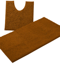 Load image into Gallery viewer, Bathroom Rugs Luxury Chenille 2-Piece Bath Mat Set, Large, Pumpkin
