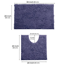 Load image into Gallery viewer, LuxUrux Bathroom Rugs Luxury Chenille 2-Piece Bath Mat Set, Purple
