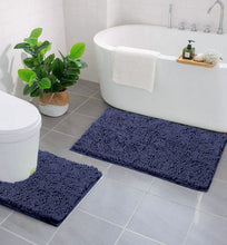 Load image into Gallery viewer, LuxUrux Bathroom Rugs Luxury Chenille 2-Piece Bath Mat Set, Purple
