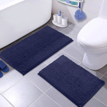 Load image into Gallery viewer, Microfiber 2-Piece Rectangular Mats Set, 20x30 &amp; 15x23 Inch, Purple
