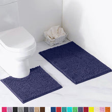 Load image into Gallery viewer, Luxury Chenille Bathroom Rugs 2-Piece Bath Mat Set, Small, Purple

