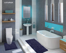 Load image into Gallery viewer, Luxury Microfiber 2-Piece Toilet &amp; Bath Mat Set, XL, Purple
